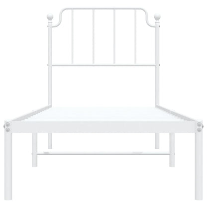 Estrutura de cama com cabeceira 80x200 cm metal branco