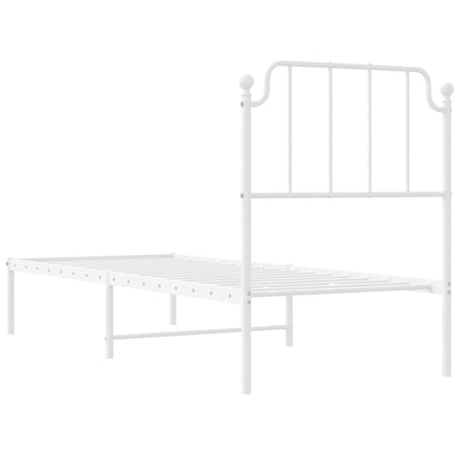 Estrutura de cama com cabeceira 80x200 cm metal branco