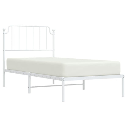 Estrutura de cama com cabeceira 90x190 cm metal branco