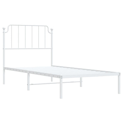 Estrutura de cama com cabeceira 90x190 cm metal branco