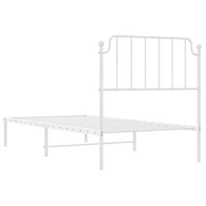 Estrutura de cama com cabeceira 90x190 cm metal branco