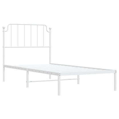 Estrutura de cama com cabeceira 90x200 cm metal branco