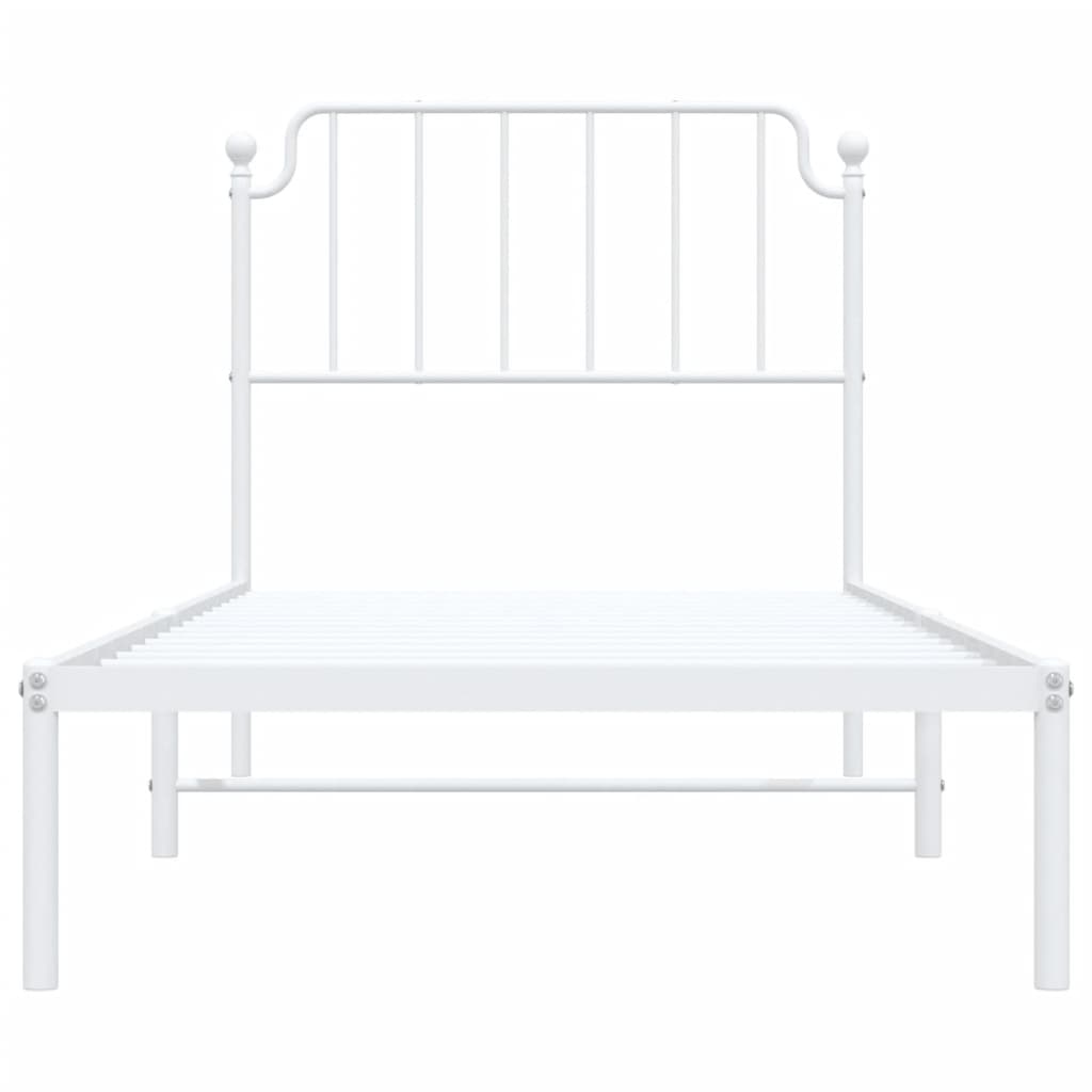 Estrutura de cama com cabeceira 90x200 cm metal branco