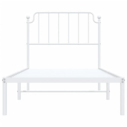 Estrutura de cama com cabeceira 90x200 cm metal branco