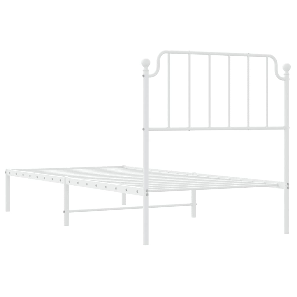 Estrutura de cama com cabeceira 90x200 cm metal branco