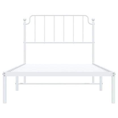 Estrutura de cama com cabeceira 100x190 cm metal branco