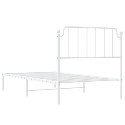 Estrutura de cama com cabeceira 100x190 cm metal branco