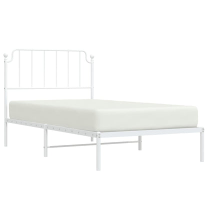 Estrutura de cama com cabeceira 100x200 cm metal branco