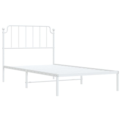 Estrutura de cama com cabeceira 100x200 cm metal branco