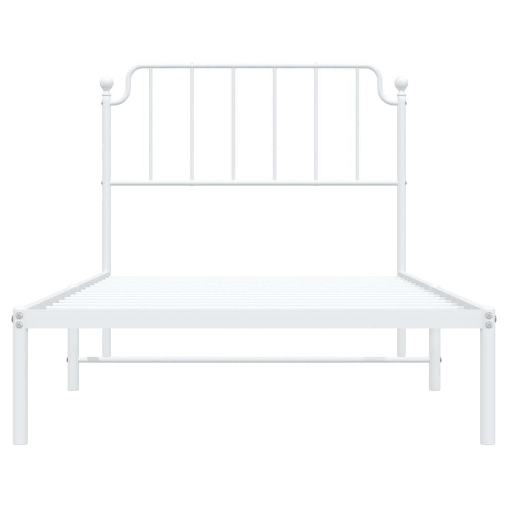 Estrutura de cama com cabeceira 100x200 cm metal branco