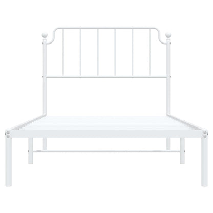 Estrutura de cama com cabeceira 100x200 cm metal branco