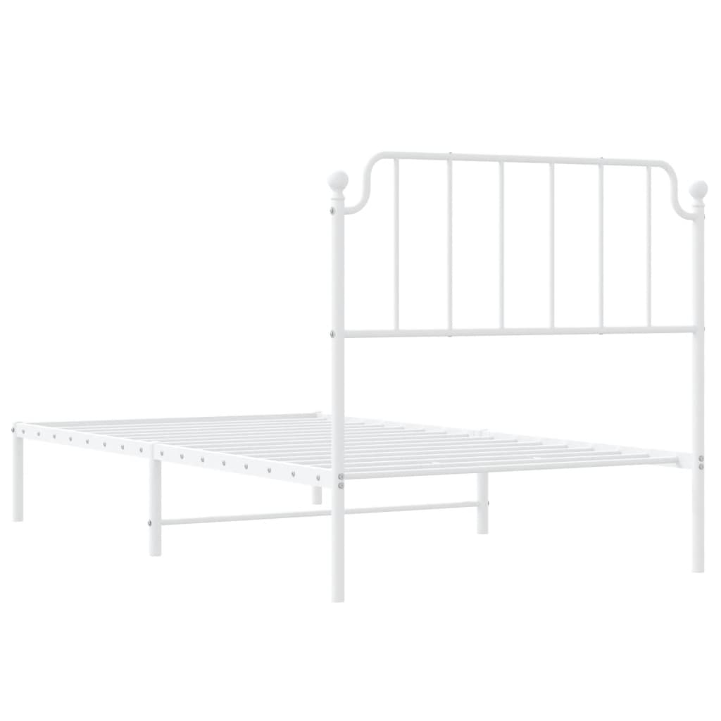 Estrutura de cama com cabeceira 100x200 cm metal branco