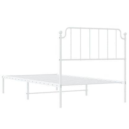 Estrutura de cama com cabeceira 100x200 cm metal branco