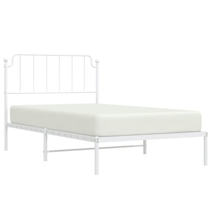 Estrutura de cama em metal com cabeceira 107x203 cm branco