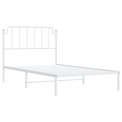 Estrutura de cama em metal com cabeceira 107x203 cm branco