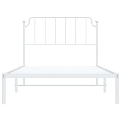 Estrutura de cama em metal com cabeceira 107x203 cm branco