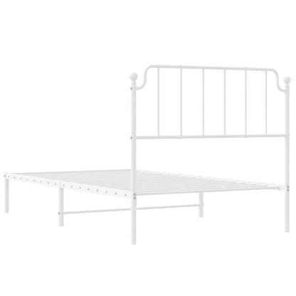 Estrutura de cama em metal com cabeceira 107x203 cm branco