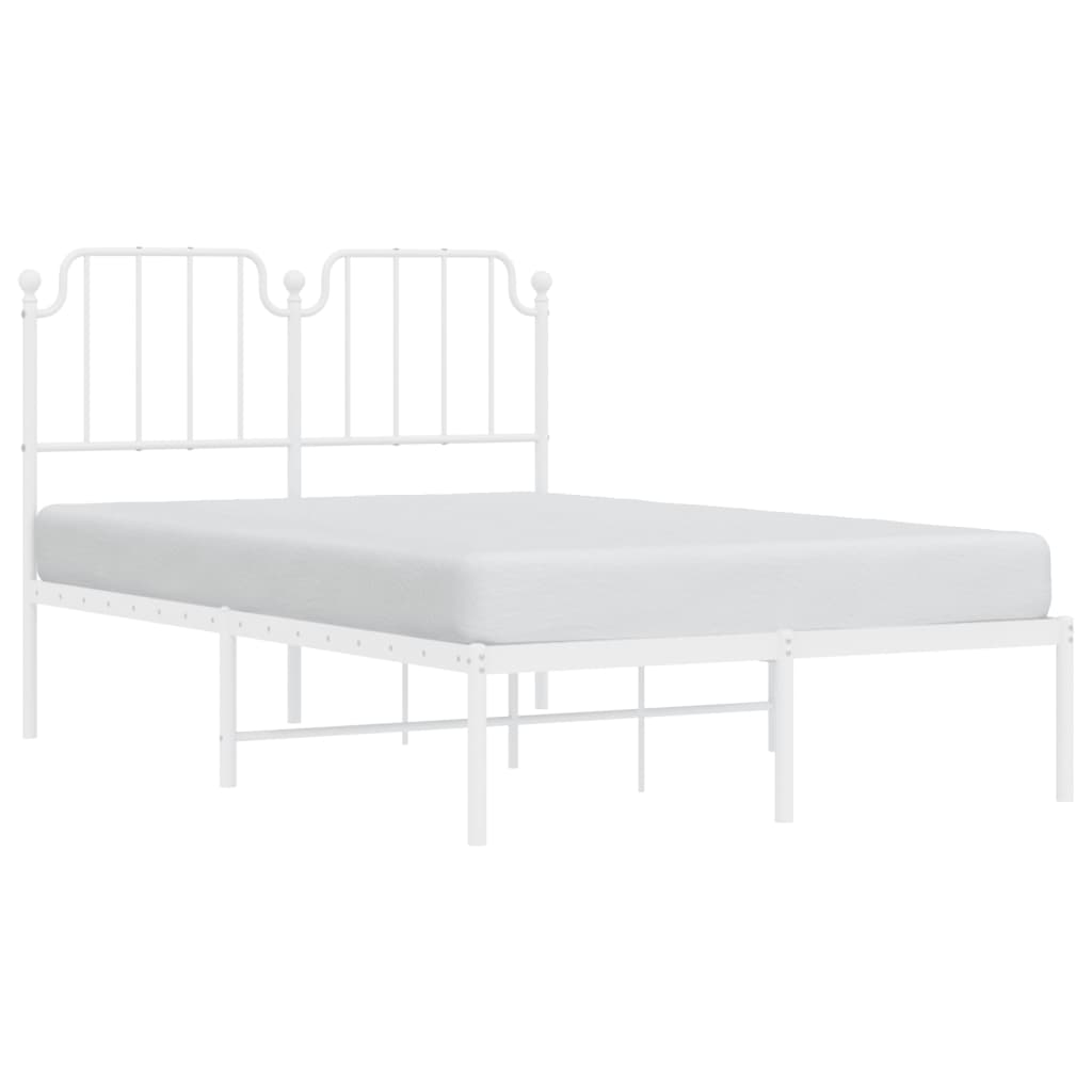 Estrutura de cama com cabeceira 120x200 cm metal branco