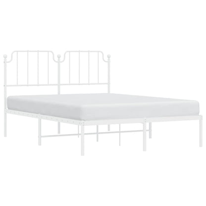 Estrutura de cama com cabeceira 135x190 cm metal branco