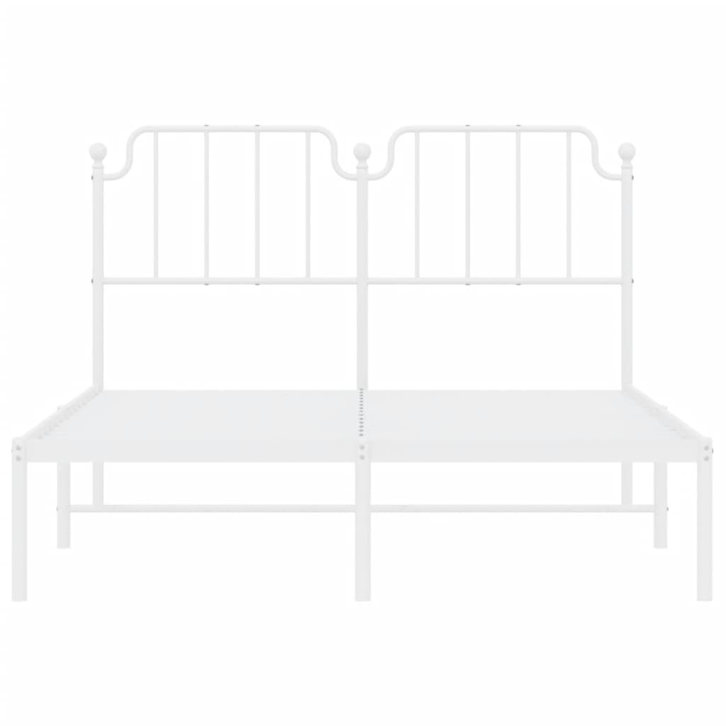 Estrutura de cama com cabeceira 135x190 cm metal branco