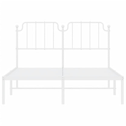 Estrutura de cama com cabeceira 135x190 cm metal branco