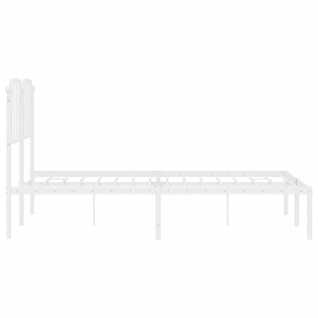 Estrutura de cama com cabeceira 135x190 cm metal branco