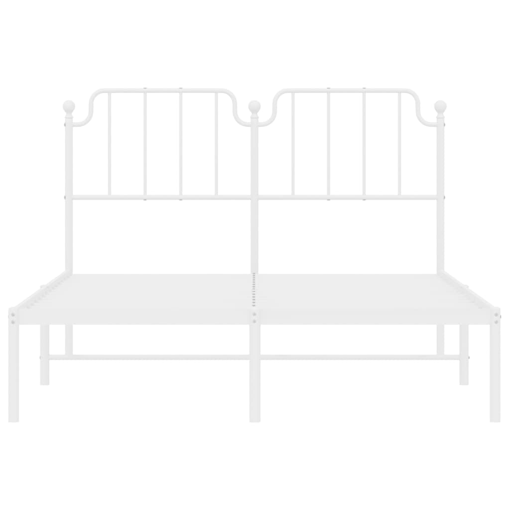 Estrutura de cama com cabeceira 140x190 cm metal branco