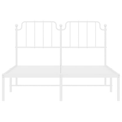 Estrutura de cama com cabeceira 140x190 cm metal branco