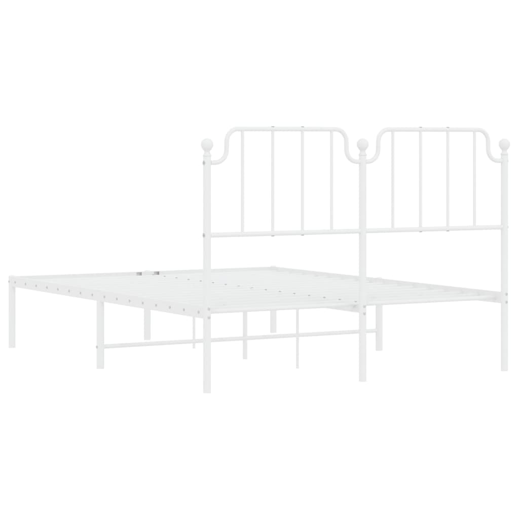 Estrutura de cama com cabeceira 140x190 cm metal branco