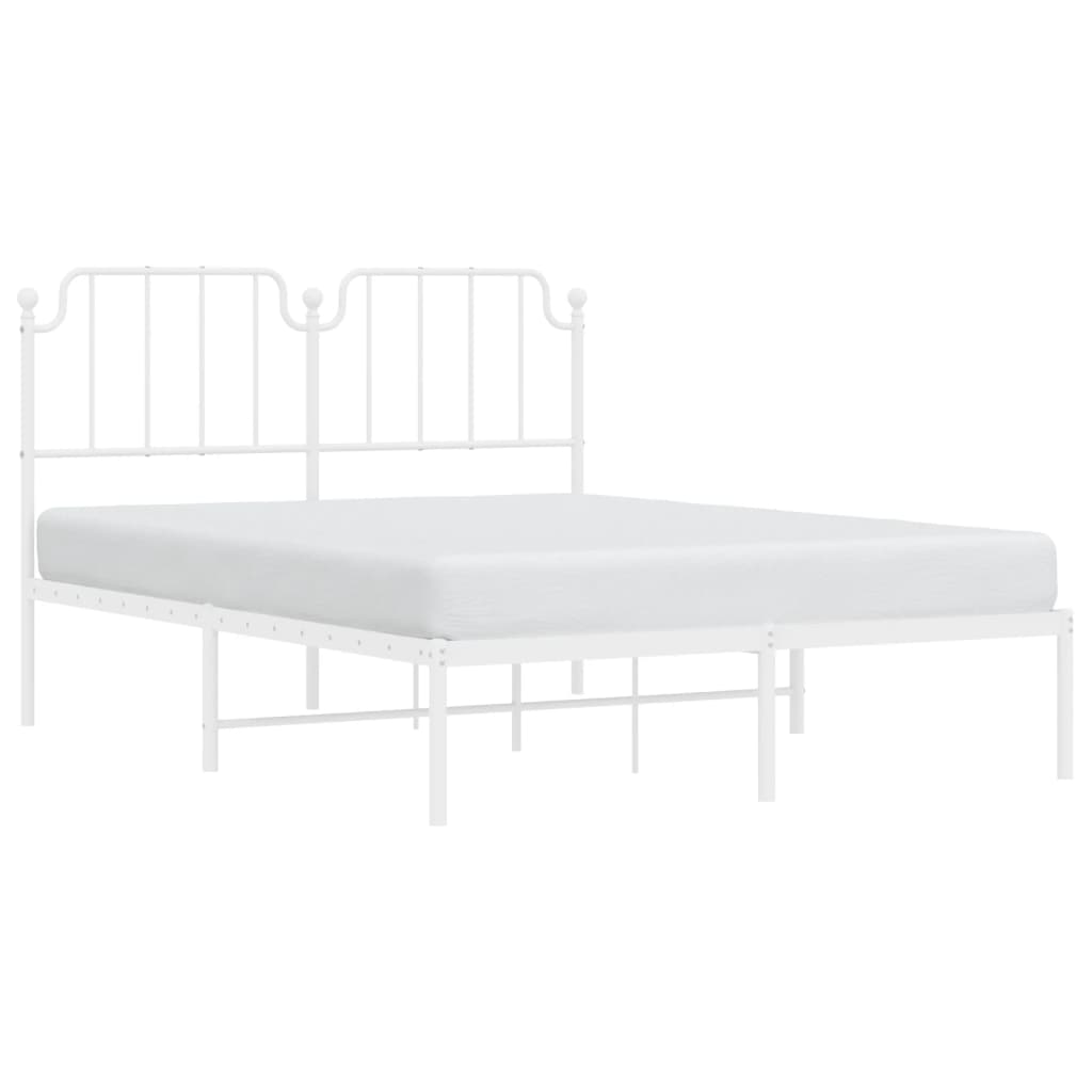 Estrutura de cama com cabeceira 140x200 cm metal branco