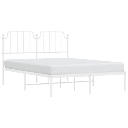 Estrutura de cama com cabeceira 140x200 cm metal branco