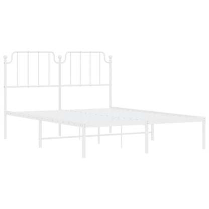 Estrutura de cama com cabeceira 140x200 cm metal branco