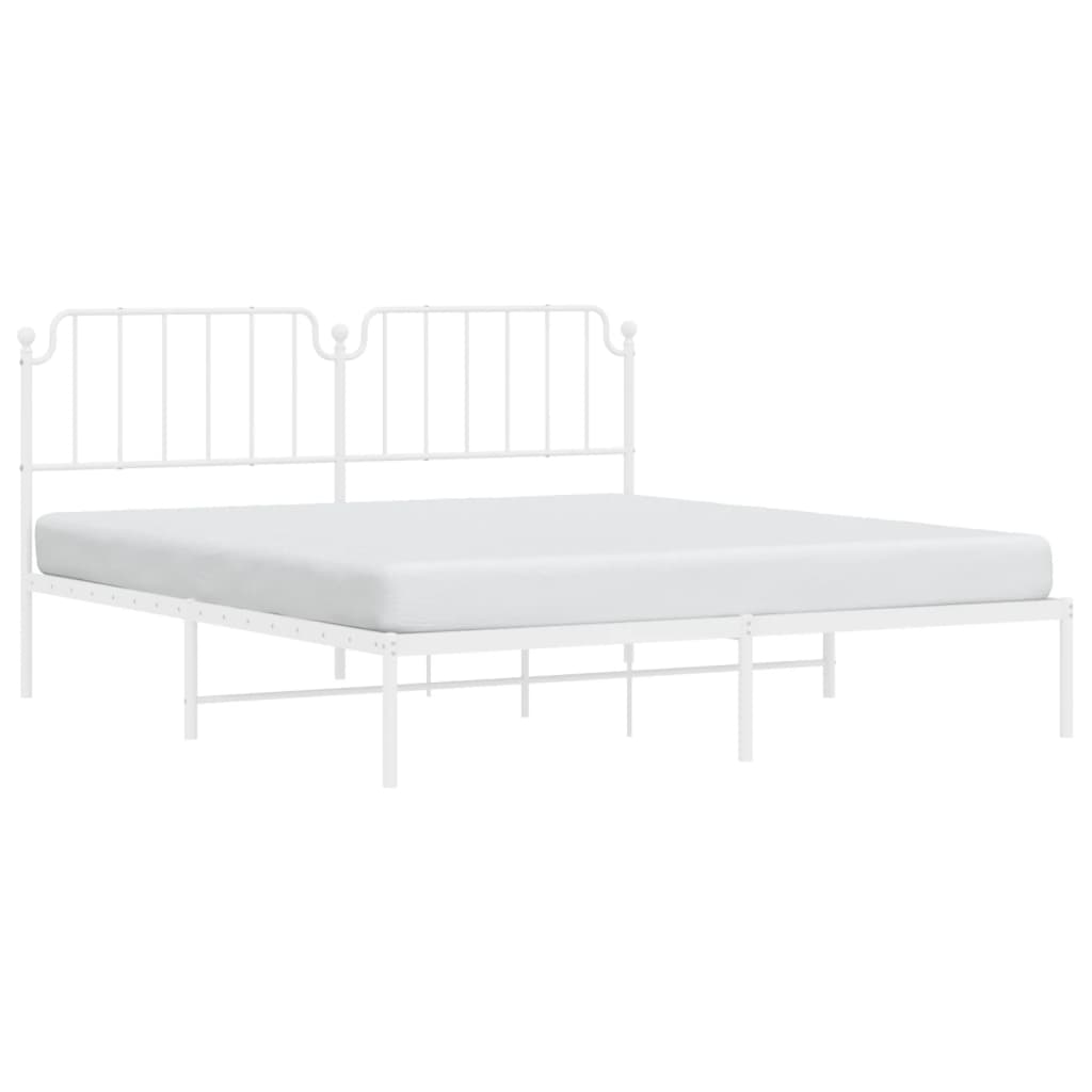 Estrutura de cama com cabeceira 160x200 cm metal branco