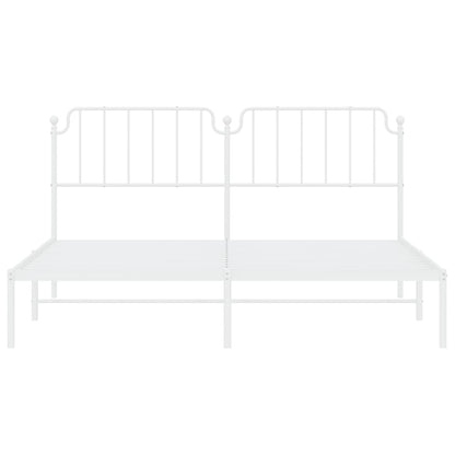 Estrutura de cama com cabeceira 160x200 cm metal branco