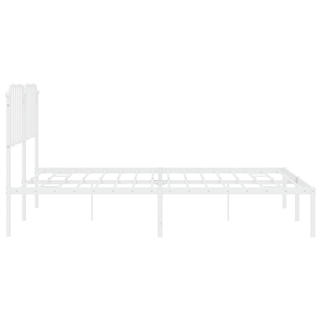 Estrutura de cama com cabeceira 160x200 cm metal branco