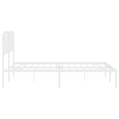 Estrutura de cama com cabeceira 160x200 cm metal branco