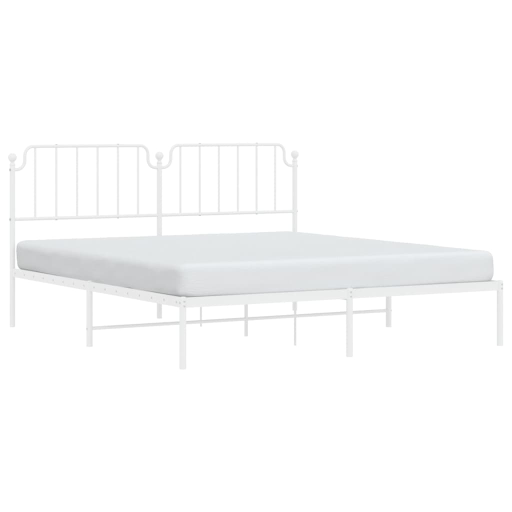 Estrutura de cama com cabeceira 180x200 cm metal branco