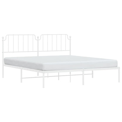 Estrutura de cama com cabeceira 180x200 cm metal branco