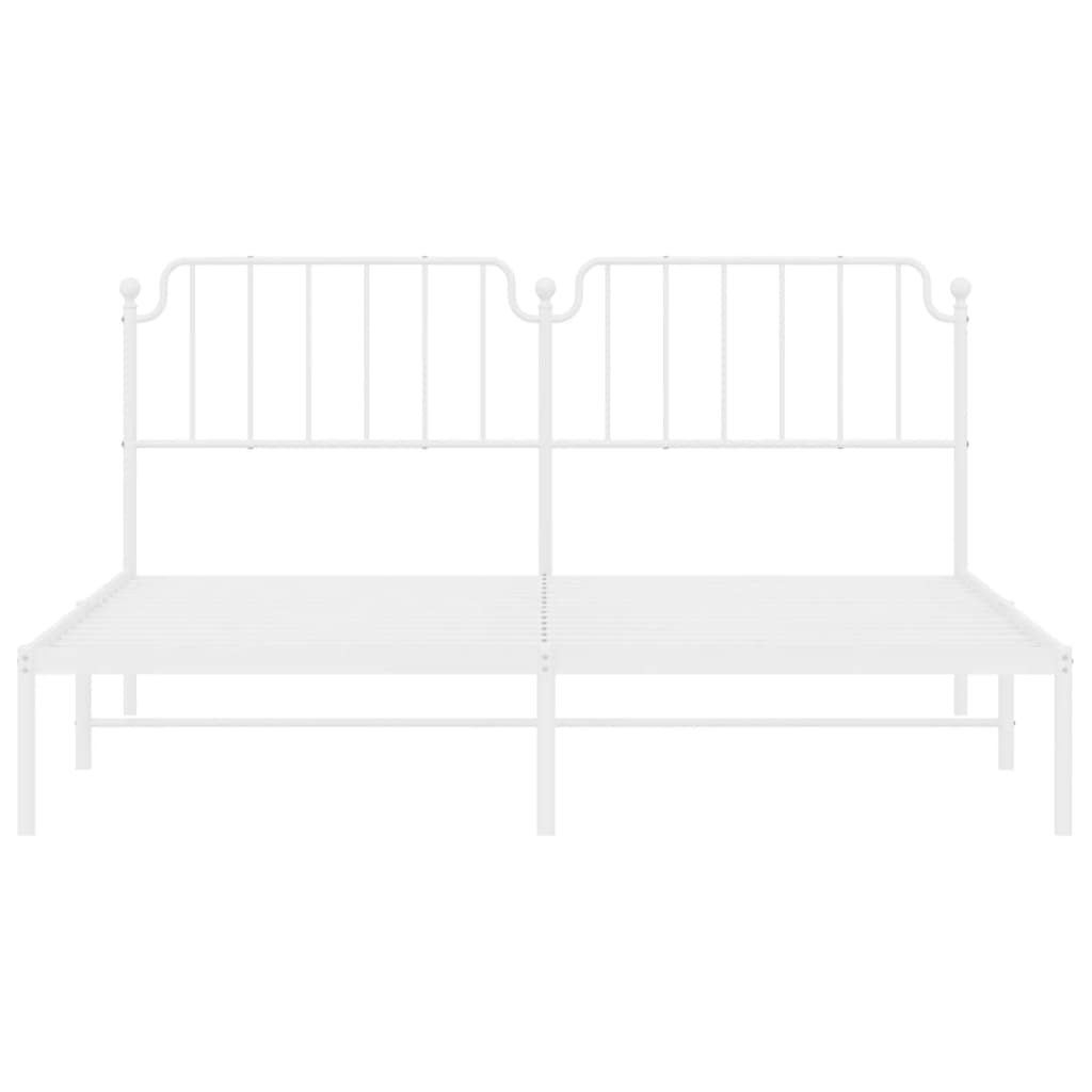 Estrutura de cama com cabeceira 180x200 cm metal branco