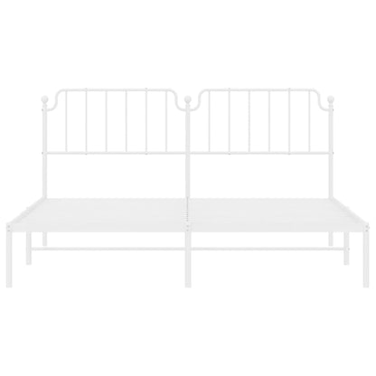 Estrutura de cama com cabeceira 180x200 cm metal branco