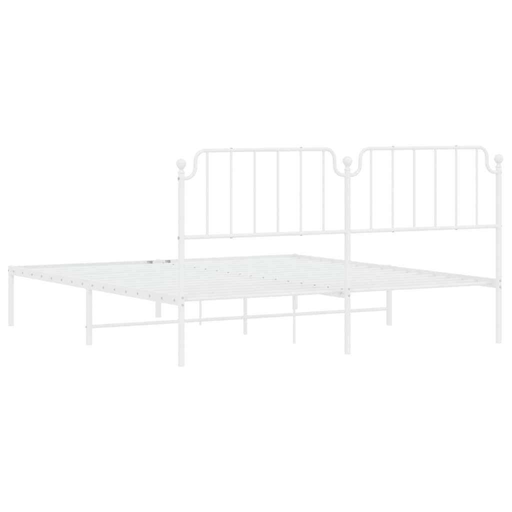 Estrutura de cama com cabeceira 180x200 cm metal branco