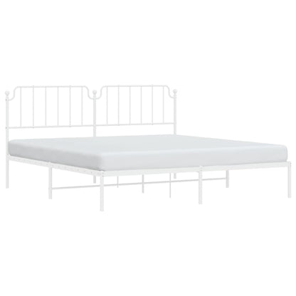 Estrutura de cama com cabeceira 193x203 cm metal branco