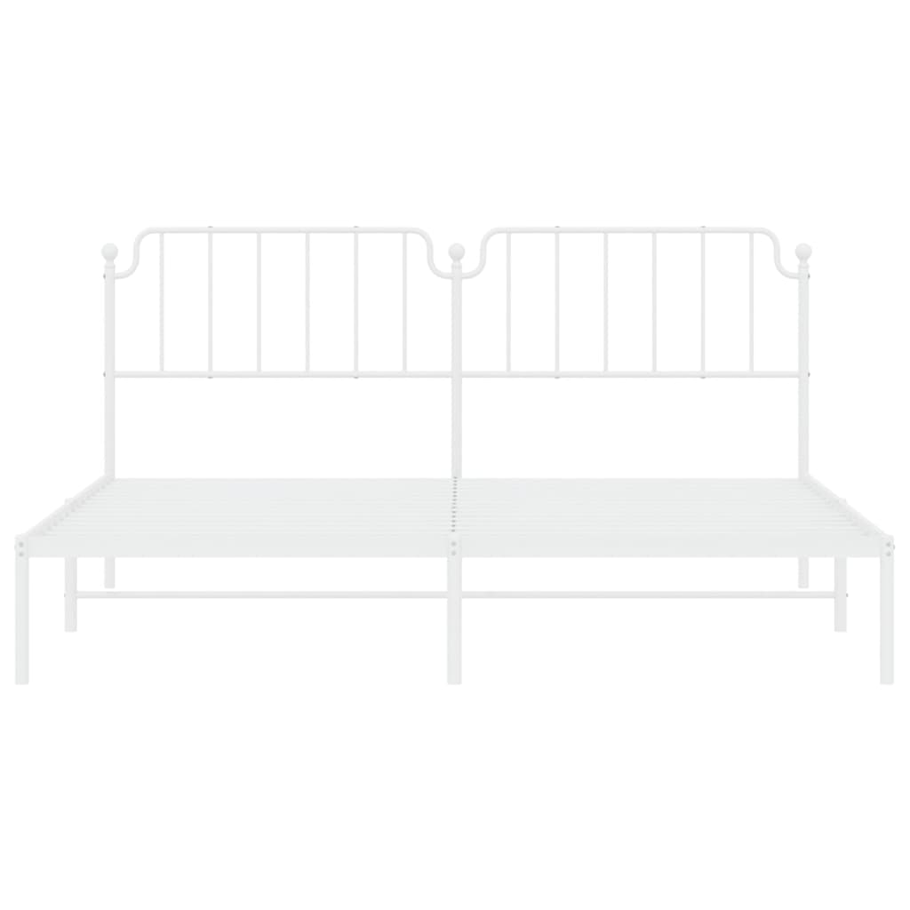 Estrutura de cama com cabeceira 193x203 cm metal branco