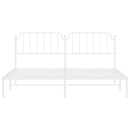 Estrutura de cama com cabeceira 193x203 cm metal branco