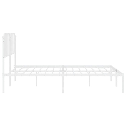 Estrutura de cama com cabeceira 193x203 cm metal branco