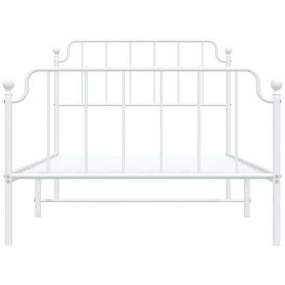 Estrutura de cama com cabeceira e pés 107x203 cm metal branco