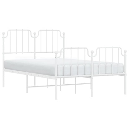 Estrutura de cama com cabeceira e pés 120x200 cm metal branco