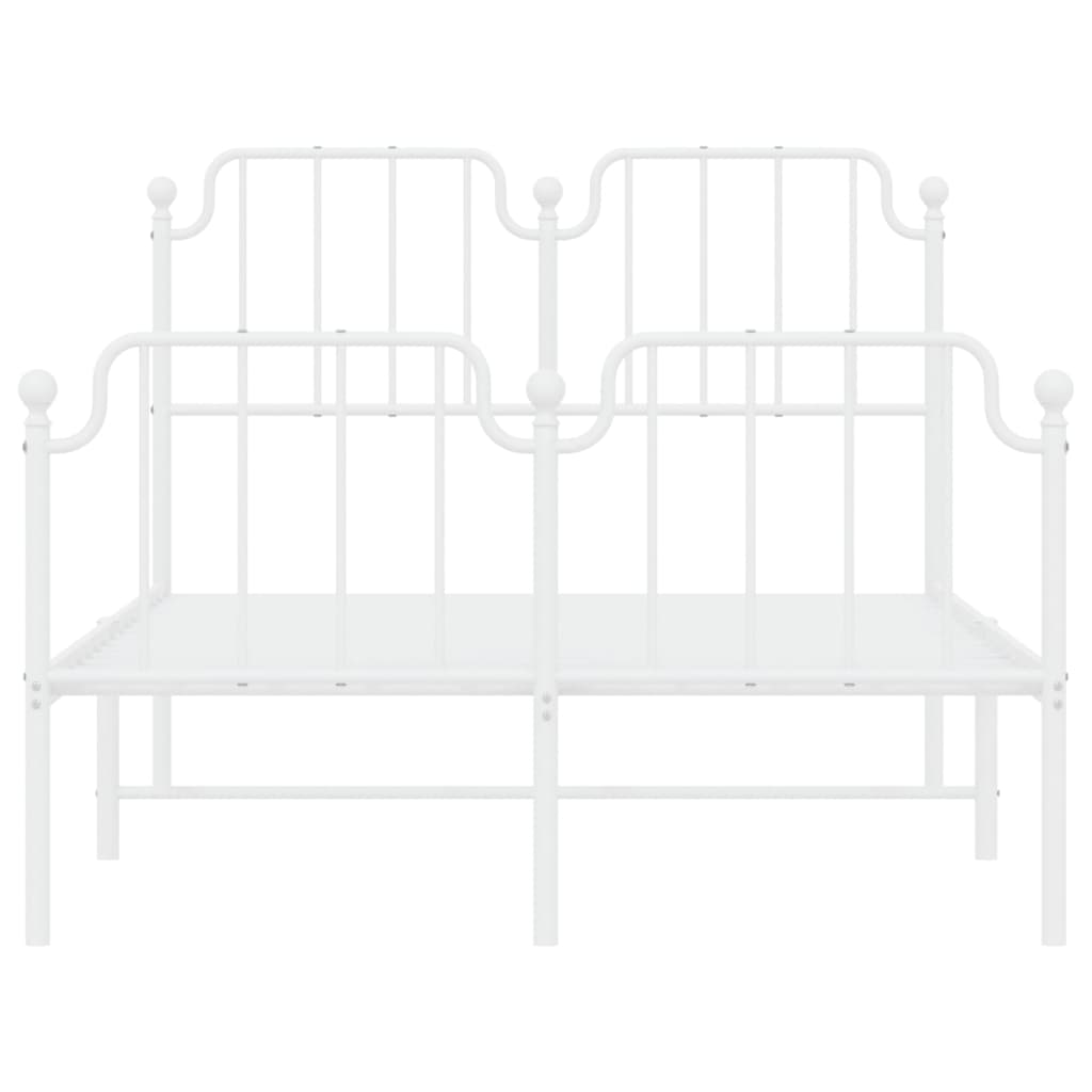 Estrutura de cama com cabeceira e pés 120x200 cm metal branco