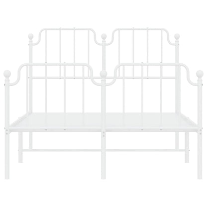 Estrutura de cama com cabeceira e pés 120x200 cm metal branco