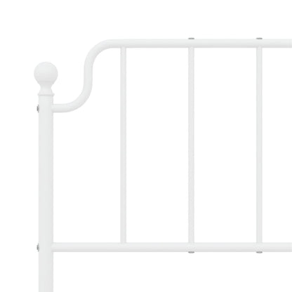 Estrutura de cama com cabeceira e pés 140x200 cm metal branco